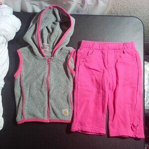 Carhartt baby 9M Pink/Gray Jogger Set